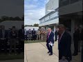 Trump cracks joke before greeting law enforcement #trump #usa #us #news #shorts