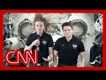 NASA astronauts speak with CNN's Wolf Blitzer from the International Space Station