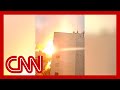 See the moment Israeli residential building was struck before ceasefire came into effect