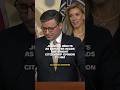 Speaker Mike Johnson reacts as reporter reads birthright citizenship opinion to him live